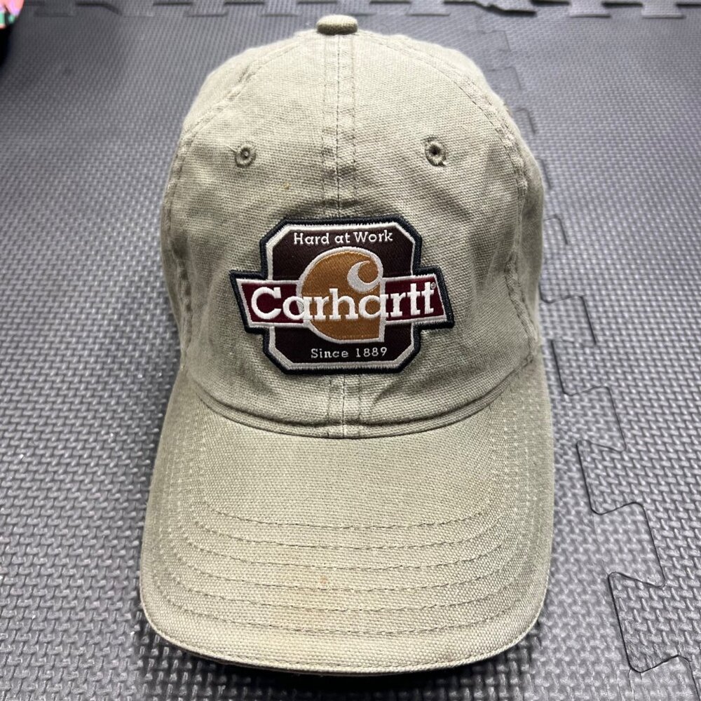 Carhartt Olive Green Hard At Work Since 1889 Adjustable Baseball Cap